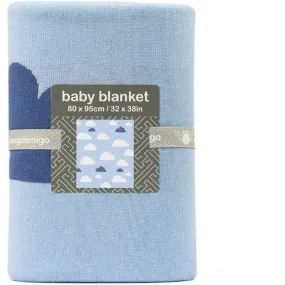 Weegoamigo - Cotton Knitted Blanket - Sky High Summer Blue