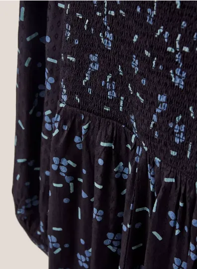 WHITE STUFF<BR>
Aneth Dress<BR>
Black/ Blue<BR>
