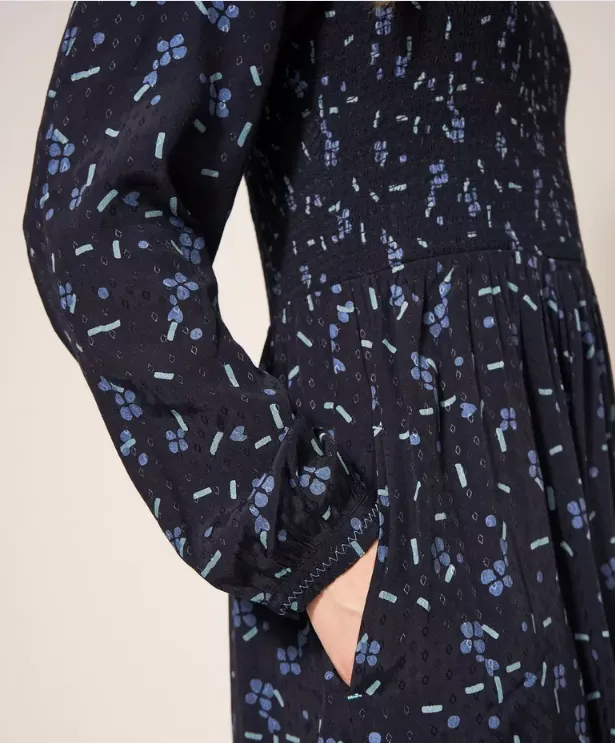 WHITE STUFF<BR>
Aneth Dress<BR>
Black/ Blue<BR>