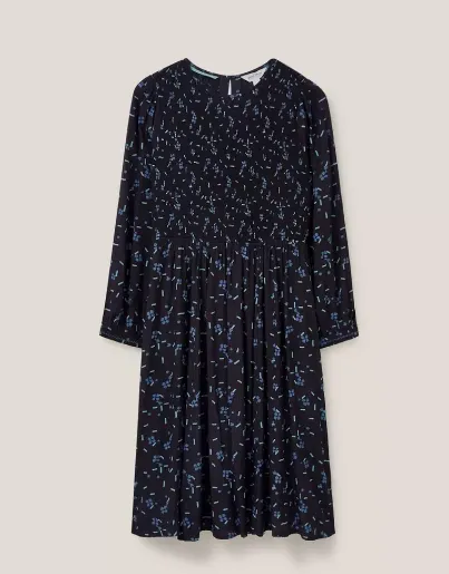 WHITE STUFF<BR>
Aneth Dress<BR>
Black/ Blue<BR>