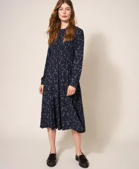 WHITE STUFF<BR>
Aneth Dress<BR>
Black/ Blue<BR>