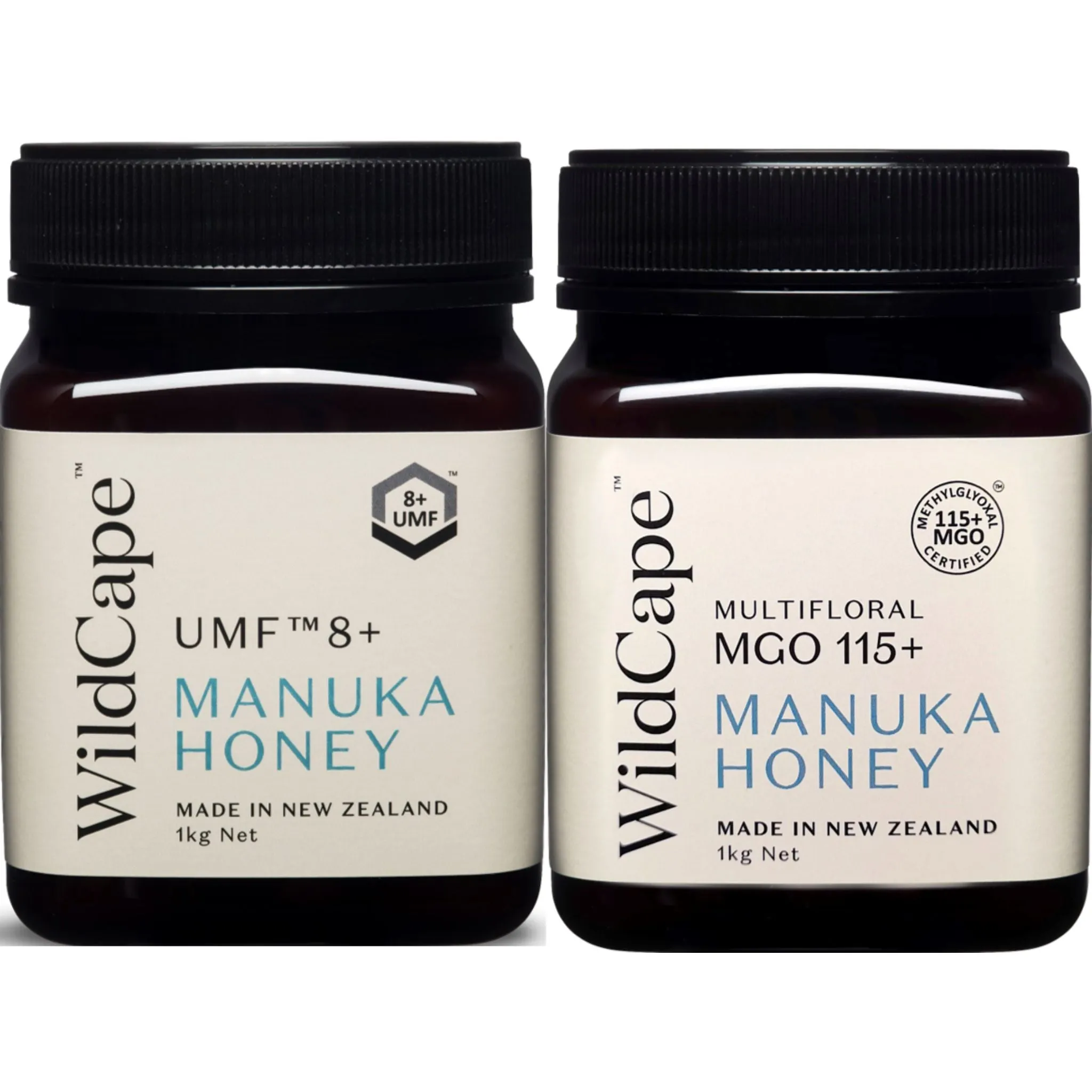 Wildcape Manuka Honey UMF 8  1kg & MGO 115  1kg Bundle