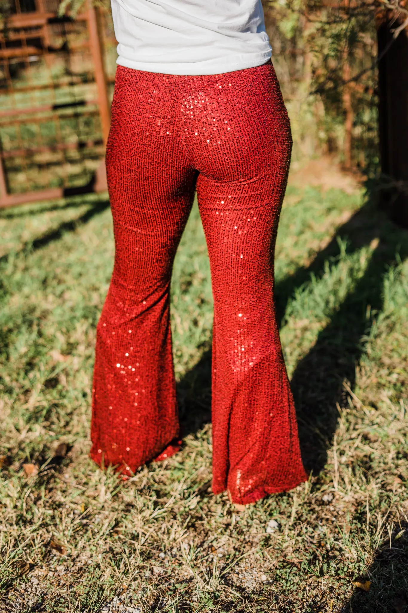 Wine Sequin Pants