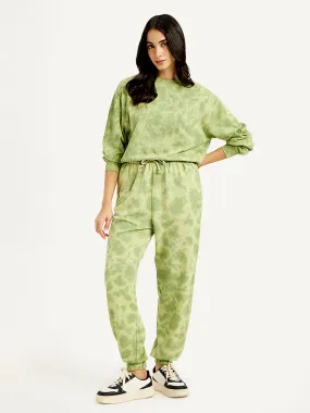 Women's Mid Rise Green Joggers
