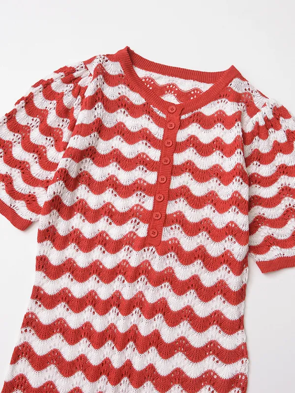 Zigzag Crochet Midi Dress