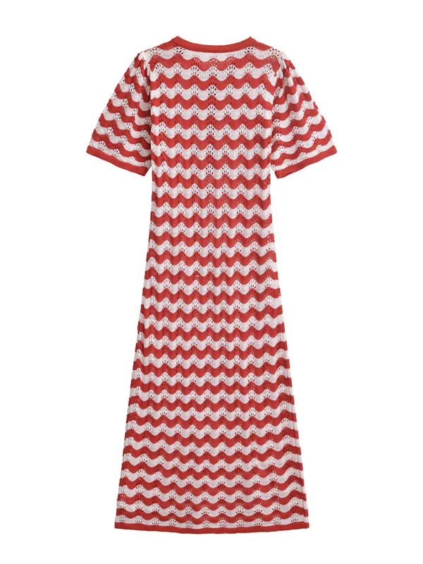 Zigzag Crochet Midi Dress