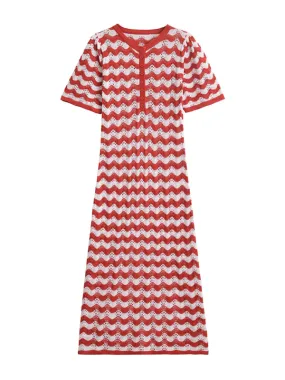 Zigzag Crochet Midi Dress